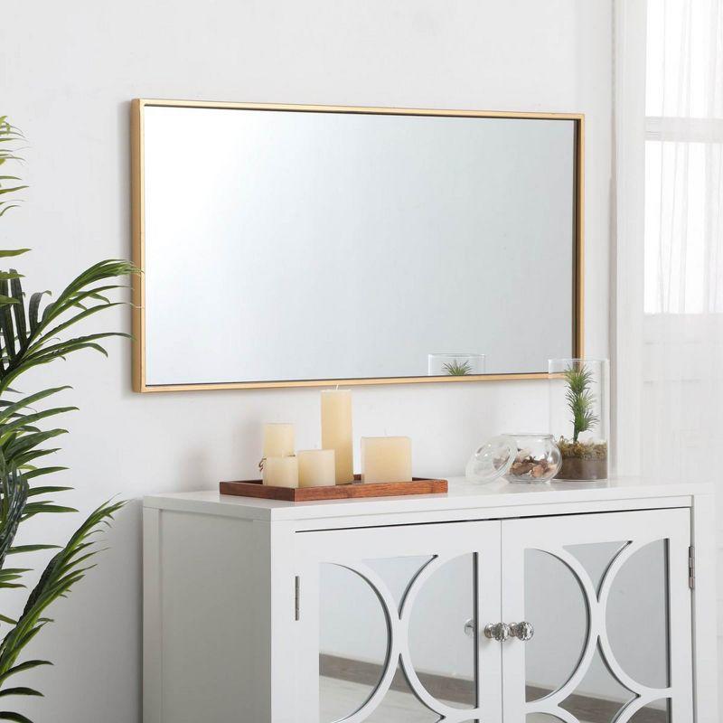 Elegant Lighting Metal frame rectangle mirror 18 inch in Brass