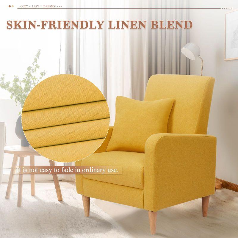 Modern Upholstered Accent Chair  | COLAMY | Yellow