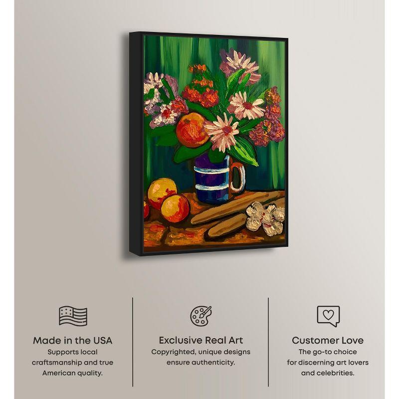 Art Remedy Floral Vase and Fruits