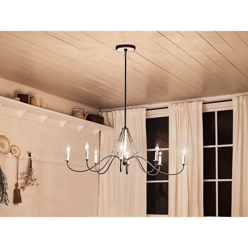 Freesia 44" 8 Light Oval Chandelier Anvil Iron