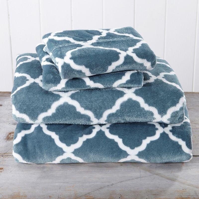 Printed Velvet Plush Fleece Sheet Set - Great Bay Home