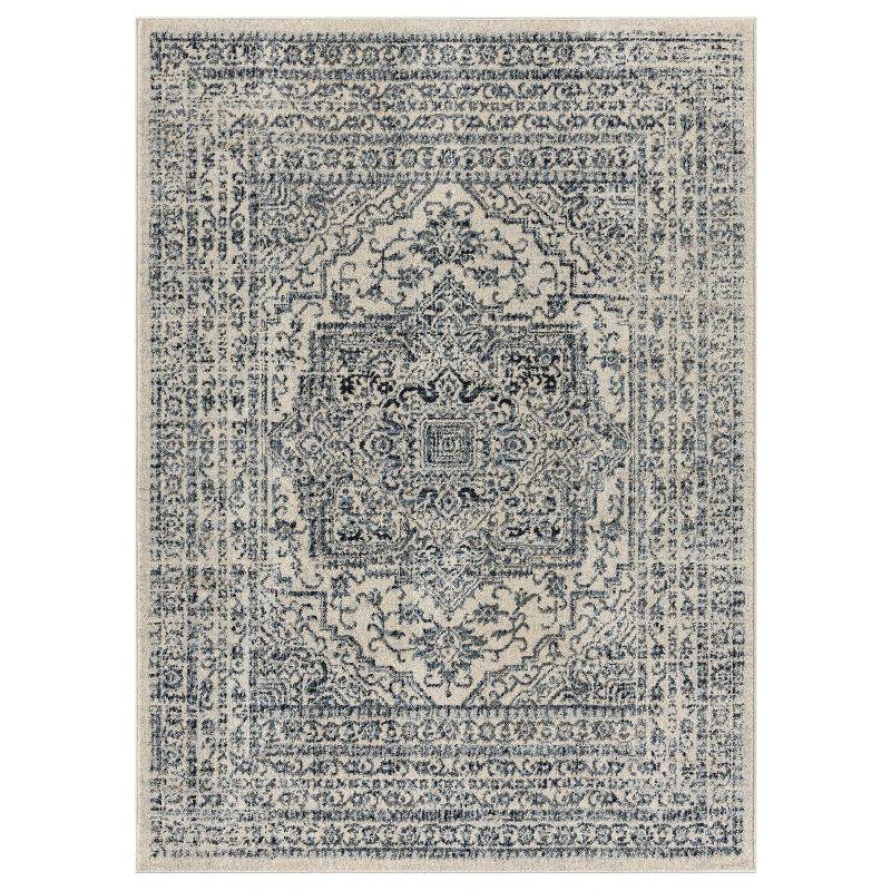 Ivory Moroccan Bohemian 6' x 9' Synthetic Area Rug