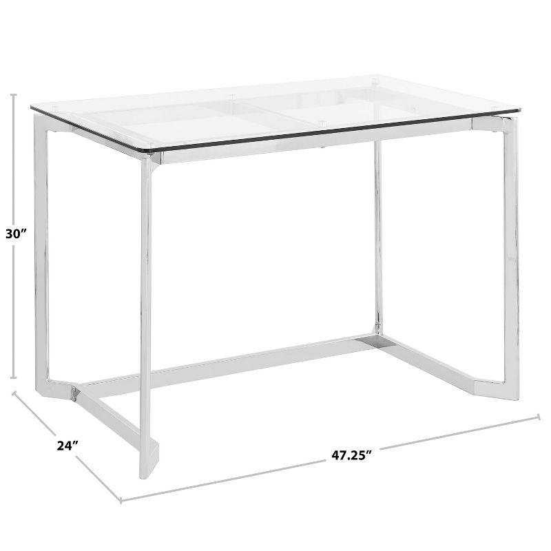 Masters Modern Computer Desk Steel/Glass Black/Clear - LumiSource: Mid-Century Style, Tempered Surface, No Storage