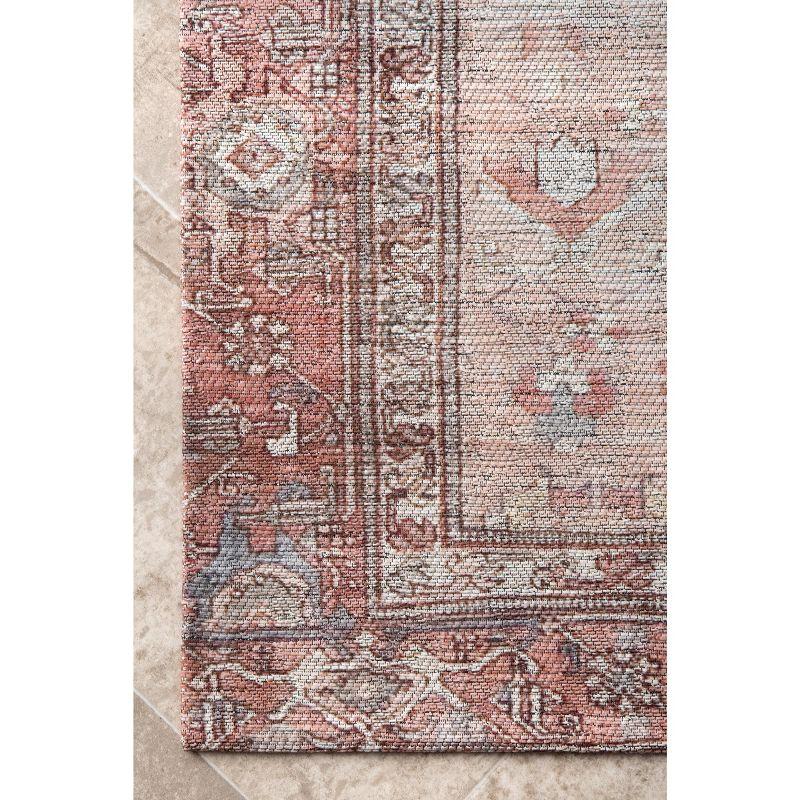 Vintage Minna Multicolor Medallion Flat Woven Area Rug, 2' 6" x 12'