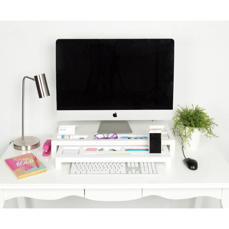 Kate and Laurel Briggs Rectangle MDF Computer Stand, 26x12x4, White