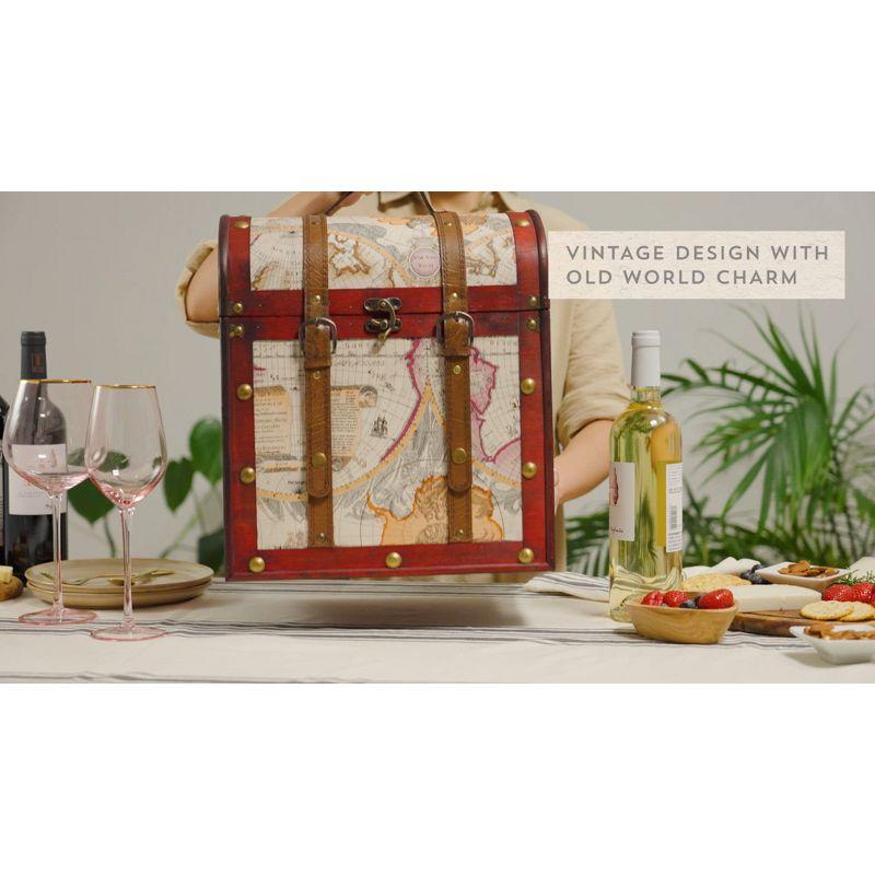 6 Bottle Old World Wooden Wine Box by Twine Living