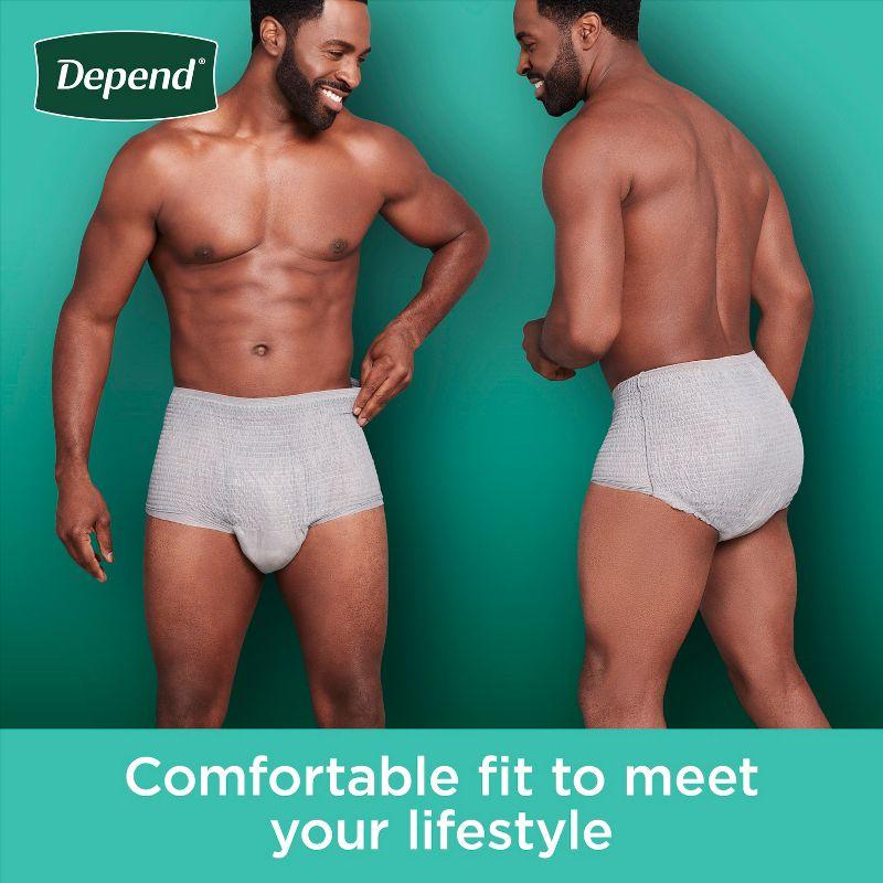 Depend Fresh Protection Adult Incontinence Disposable Underwear for Men - Maximum Absorbency - L - Gray - 40ct