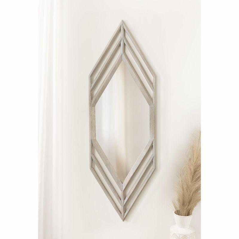 Kate and Laurel Vayga Framed Wall Mirror, 14x42, White