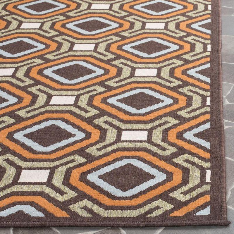 Veranda VER089 Power Loomed Indoor and Outdoor Area Rug - Chocolate/Terracotta - 5'3"x7'7" - Safavieh.