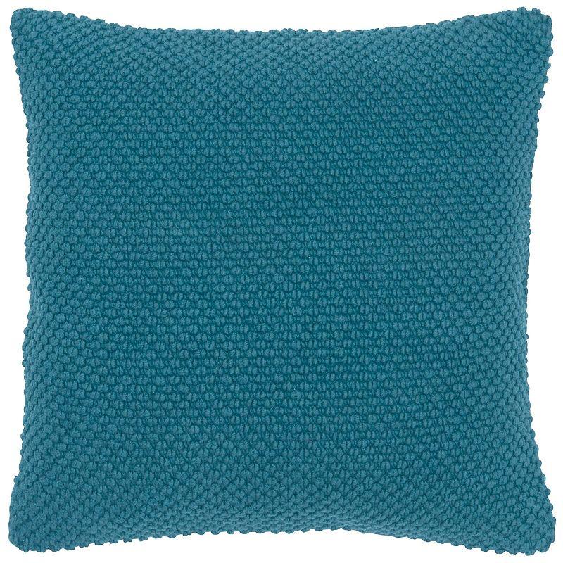 20"x20" Oversize Poly Filled Solid Square Throw Pillow Dark Teal - Rizzy Home: Cotton Canvas, Zippered, Indoor Use