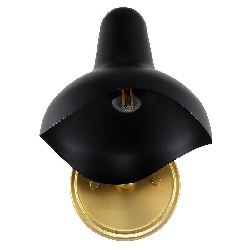 Norrix 10" Black and Brass Gold Wall Sconce Set