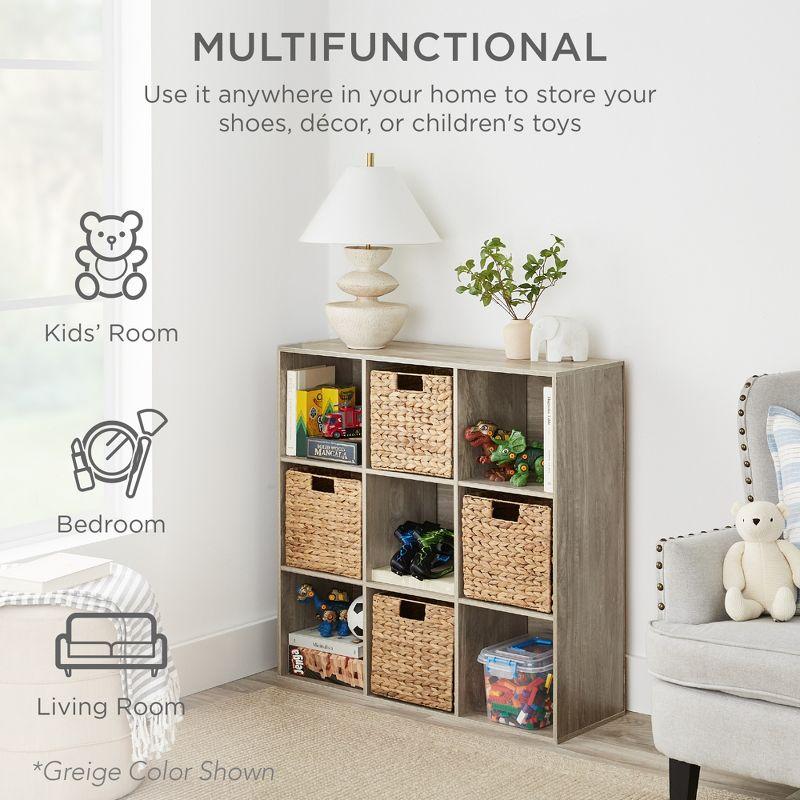 Best Choice Products 9-Cube Bookshelf, 13.5in Display Storage System, Organizer w/ Removable Back Panels - Light Pink
