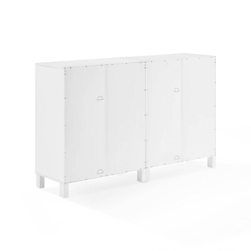 White 60" Media Sideboard Cabinet with Glass Doors and Shelves