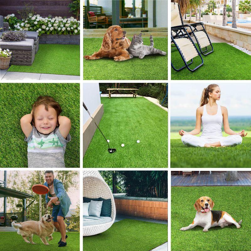 Eider & Ivory™ Thurlos Artificial Grass Synthetic Lawn Indoor Outdoor Area Rug