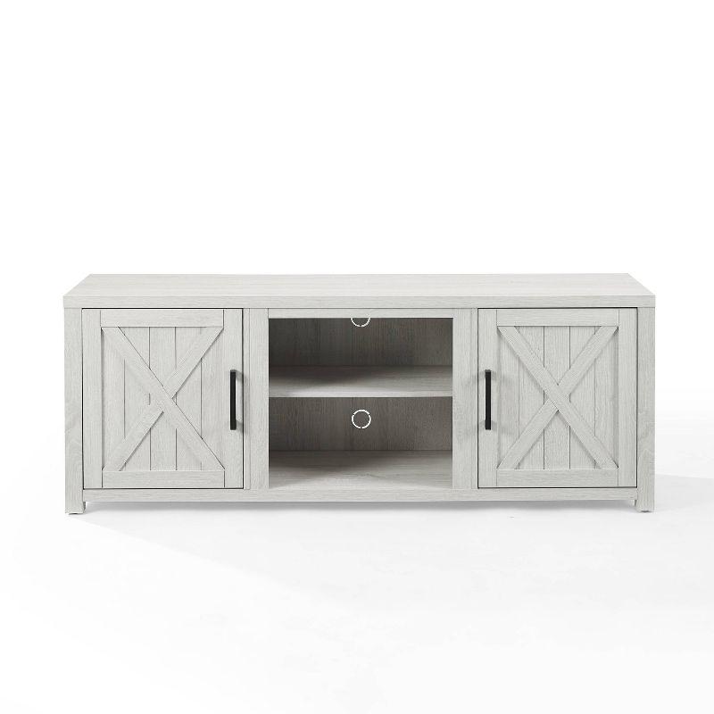 Gordon 64'' Whitewash Low-Profile TV Stand with Modern Farmhouse Design