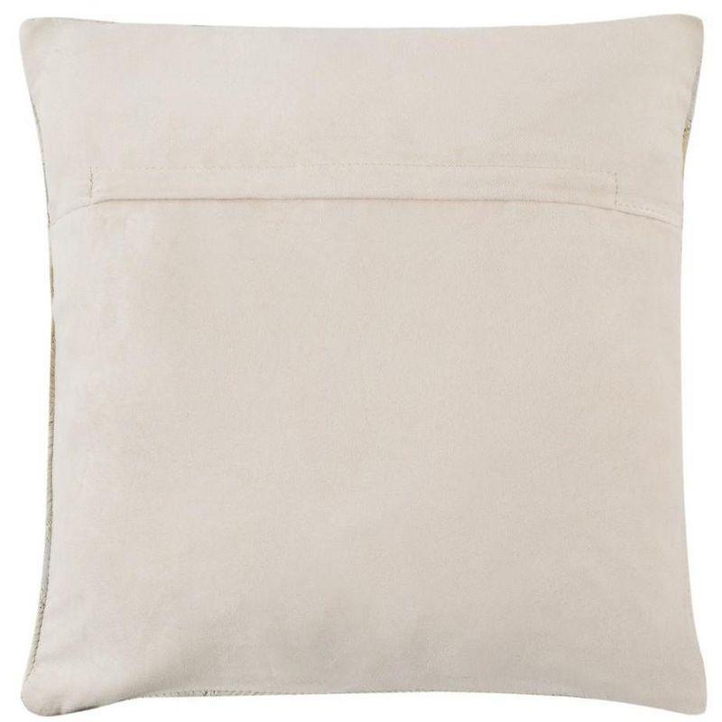 Tiled Cowhide Pillow - White - 18"X18" - Safavieh