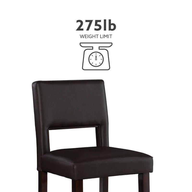 24" Vega Padded Counter Height Barstool with Ergonomic Footrest & Espresso Finish - Linon