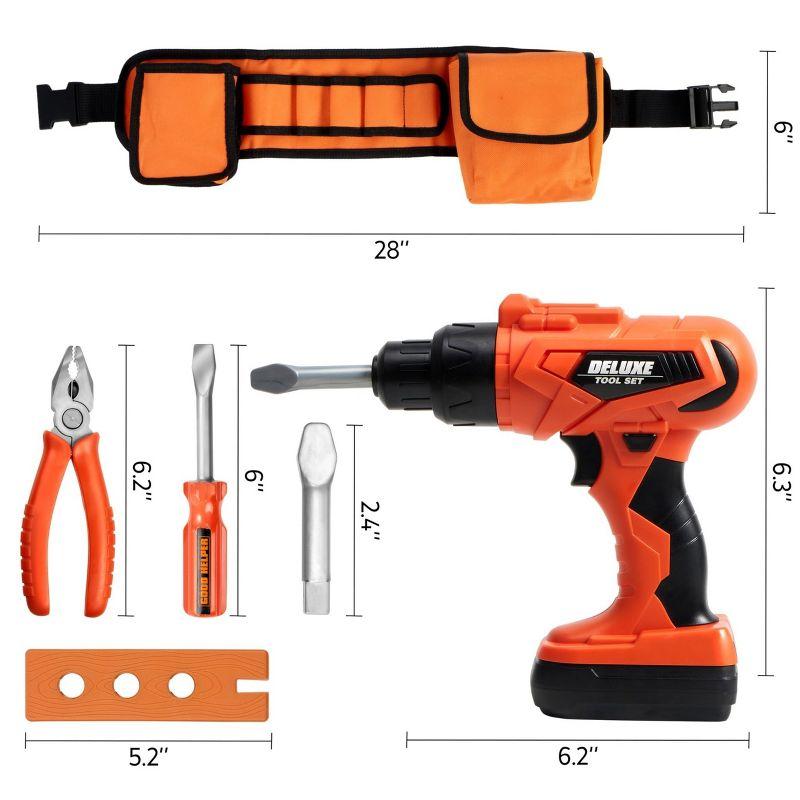 Joyfy 19Pcs Kids Tool Set, Pretend Play Toddler Power Toy Tool with Construction Tool Belt for Boy Girl, Birthday Gift Ages 2 3 4 5 6 7 Years Old