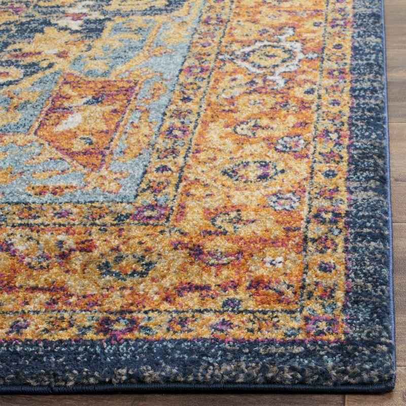 Evoke EVK275 Power Loomed Indoor Area Rug - Blue/Orange - 5'3"x5'3" - Safavieh