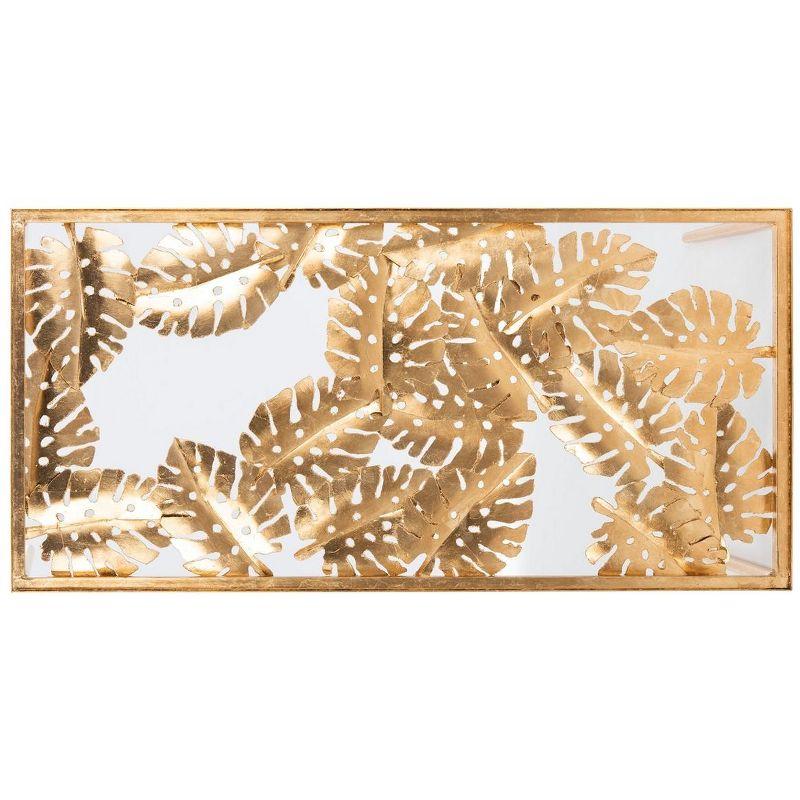 Leilani Palm Leaf Coffee Table - Gold Leaf/Glass - Safavieh