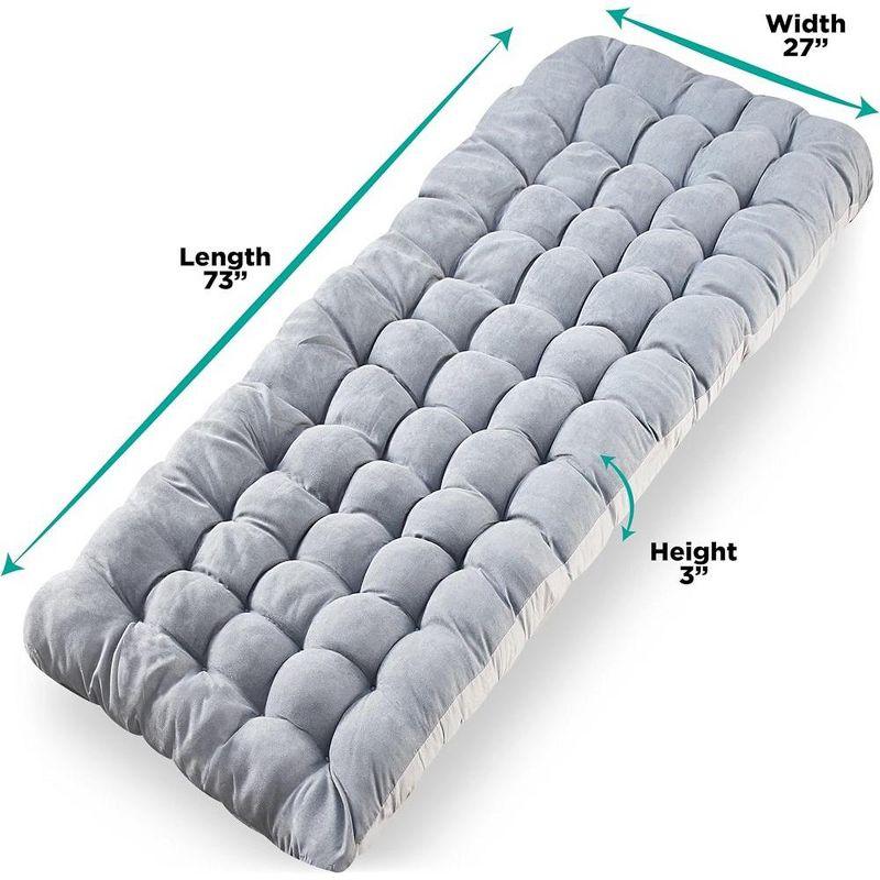 Zone Tech Outdoor Camping Cot Pads Mattress - Comfortable Thicker Cotton Sleeping Cot Lightweight Waterproof Bottom Pad Mattress Gray 2 Pack