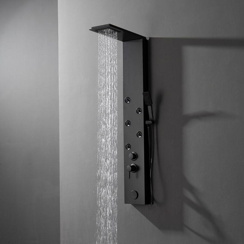 BWE 4-Jet Rainfall Shower Panel System with Rainfall Shower Head and Shower Wand