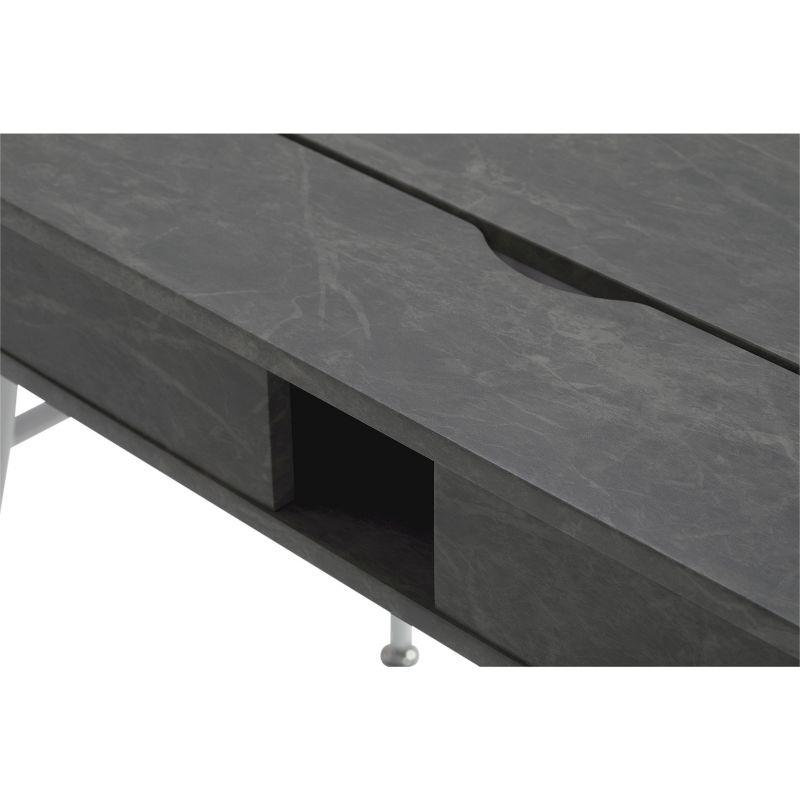 Alcove Writing Desk Dark Gray Wash - Calico Designs: Metal Frame, MDF Surface, Modern Style, Home Office Furniture