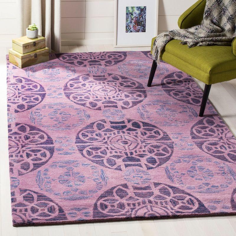 Purple Hand-Tufted Wool 4' x 6' Rectangular Area Rug