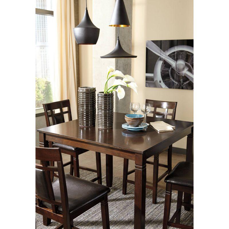 Bennox Counter Height Dining Table Set Brown: Faux Leather Stools, 5-Piece - Signature Design by Ashley