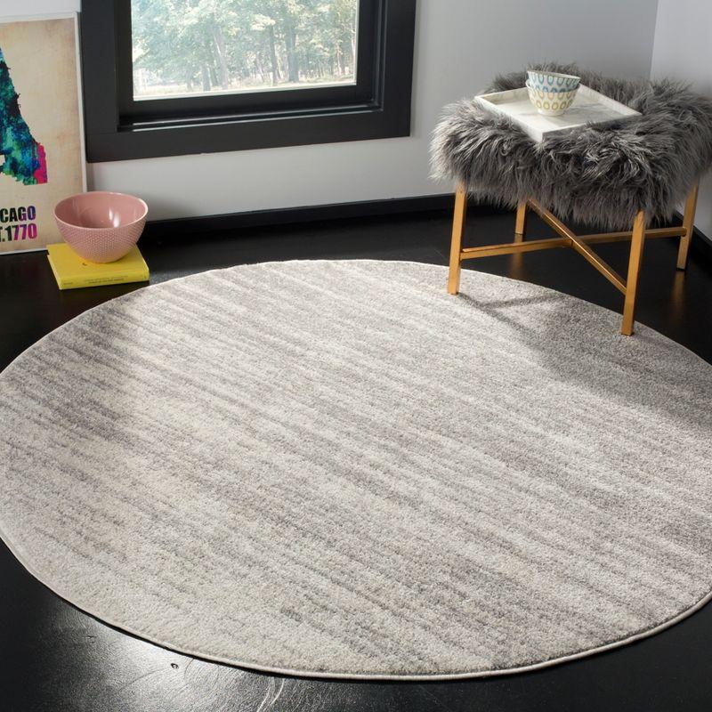 Adirondack ADR113 Non-Shedding Power Loomed Indoor Area Rug - Light Grey/Grey - 6' Round - Safavieh