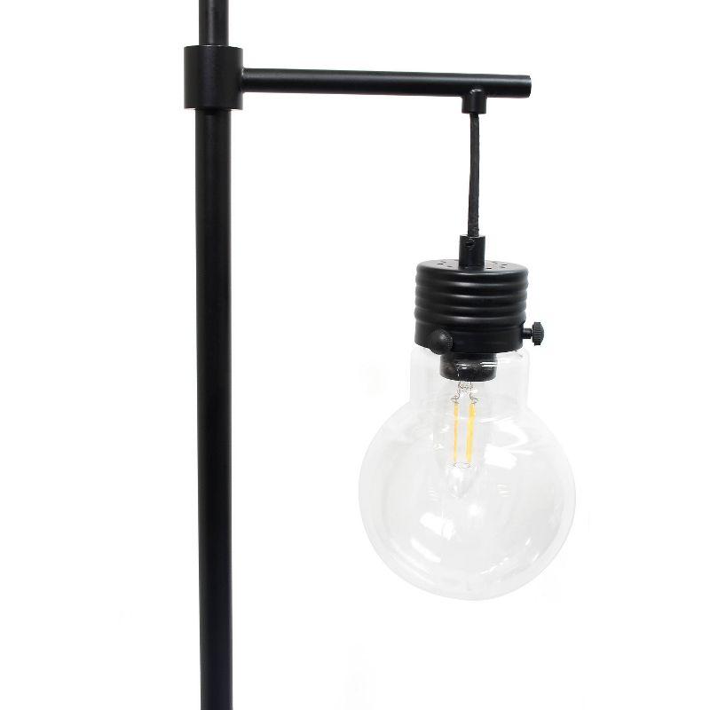 Matte Black Beacon Floor Lamp with Clear Glass Globe Shade