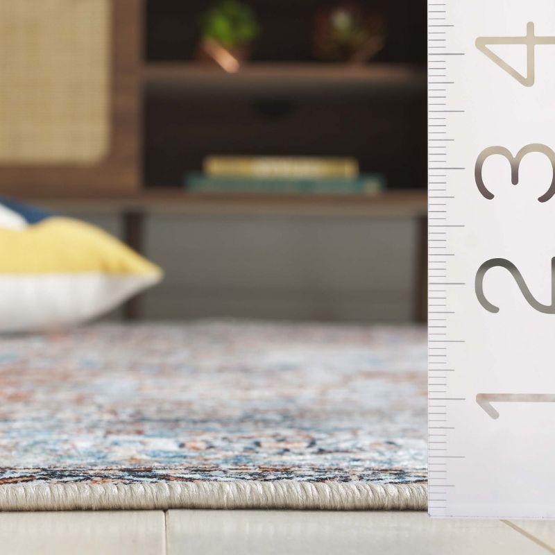 Orlando ORL764 Power Loomed Indoor Runner - Orange / Blue - 2'-2" x 8' - Safavieh