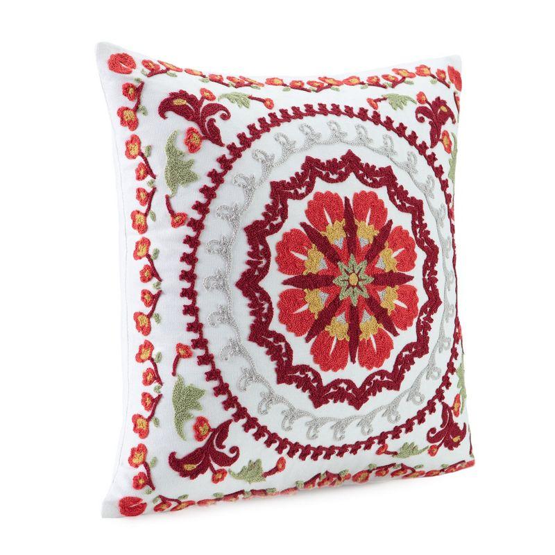 Chanasya Zinnia Embroidered Reversible Pillow Cover