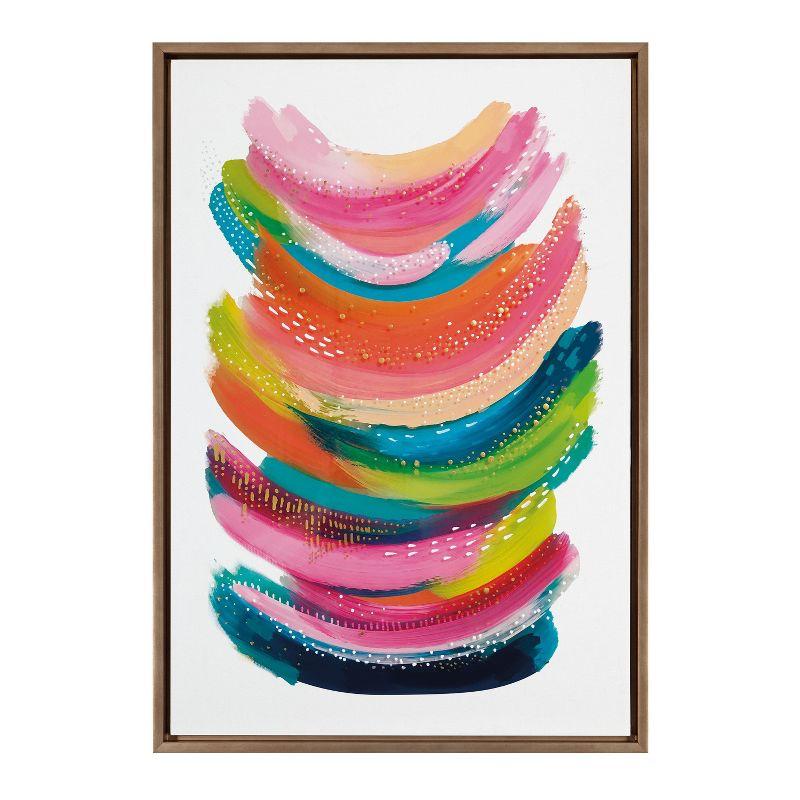 Kate and Laurel Sylvie Bright Abstract Framed Canvas by Jessi Raulet of Ettavee