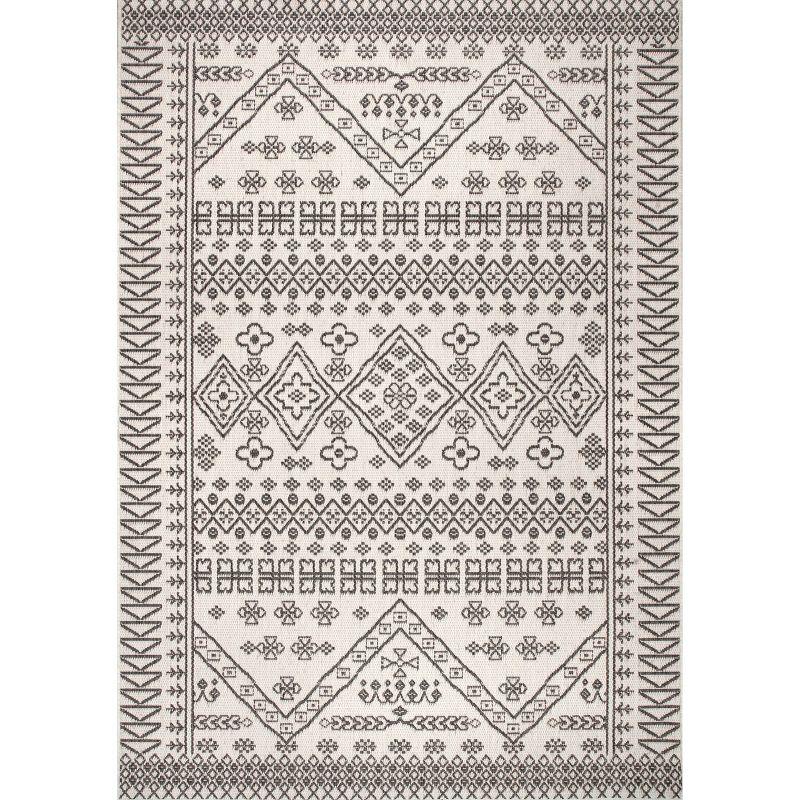 Reversible Ivory Synthetic 62"x24" Easy Care Area Rug