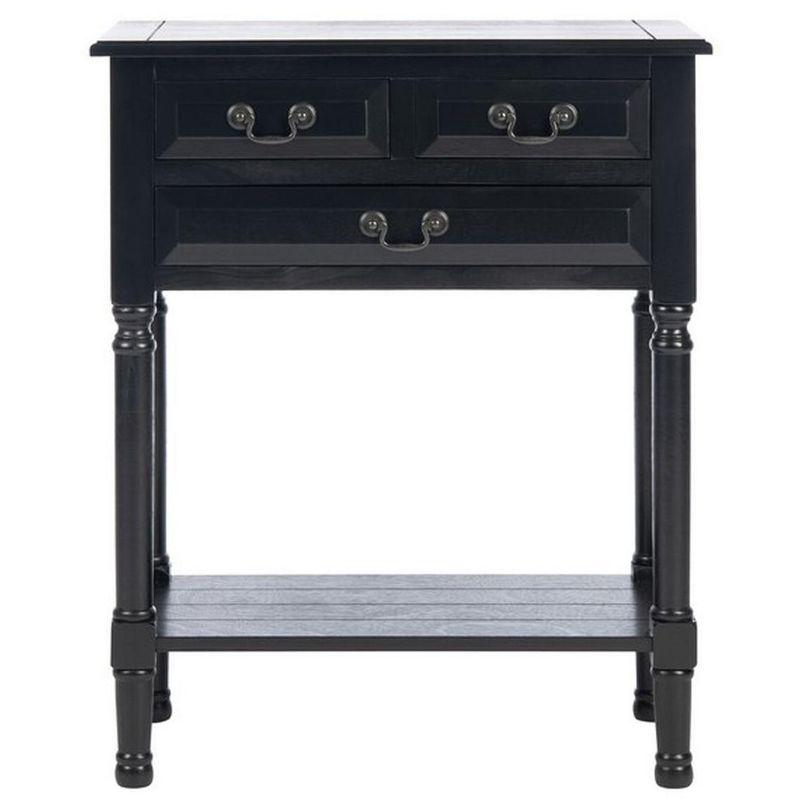 Primrose 3 Drawer Console Table - CNS5707B - Black - Safavieh