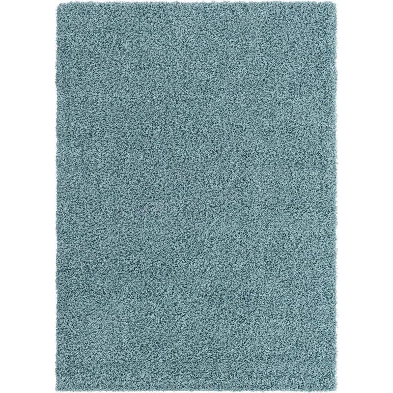 Unique Loom 8' 0 x 11' 0 Rectangle Solid Shag Light Slate Blue Area Rug
