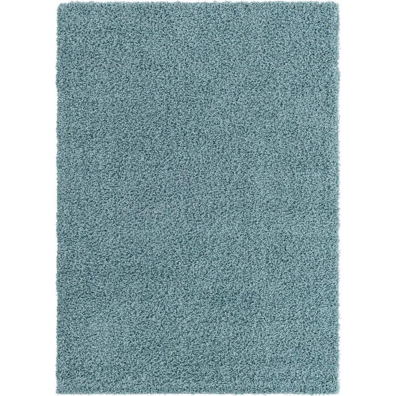 Lavish Slate Blue Rectangular Shag Rug 8'x11'