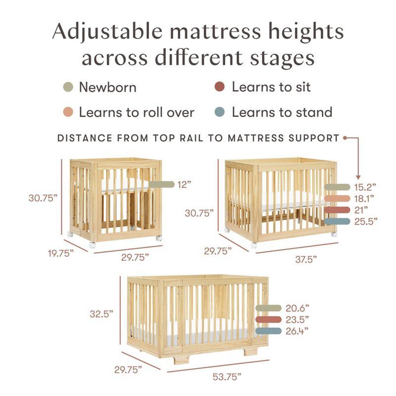 Babyletto Yuzu Natural Wood 8-in-1 Convertible Baby Crib with All Stages Conversion Kit