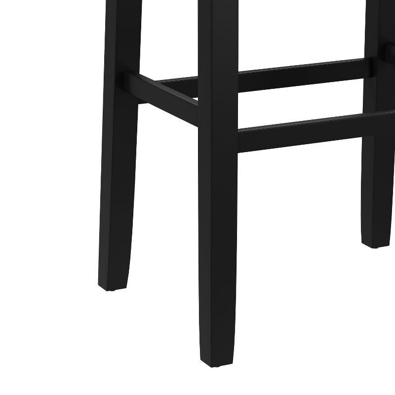 30" Fiddler Wood Backless Counter Height Barstool Black - Hillsdale Furniture: Saddle Seat, Matte Finish, Farmhouse Style