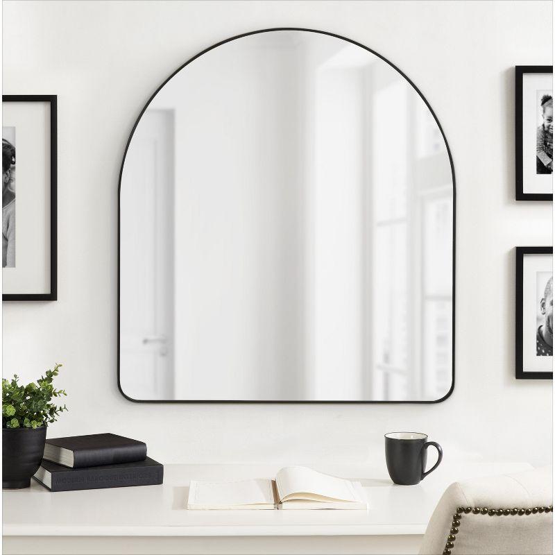 Kate and Laurel Zayda Metal Arch Mirror, 32x36, Black