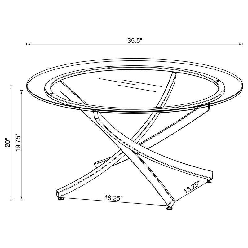 Brooke Round Coffee Table with Glass Top Chrome - Coaster