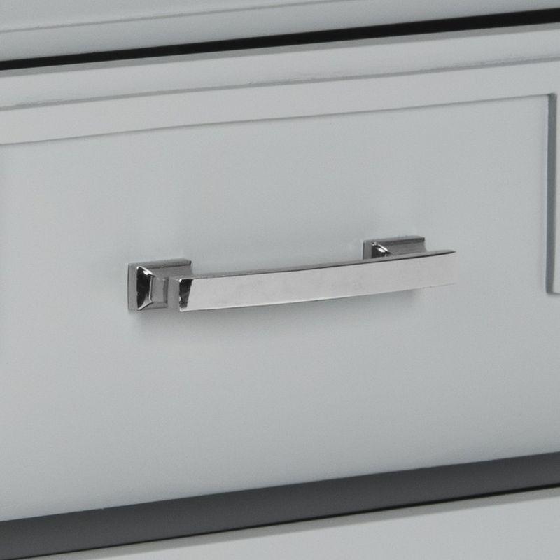 Raina 3 Drawer Greek Key Nightstand - Grey - Safavieh