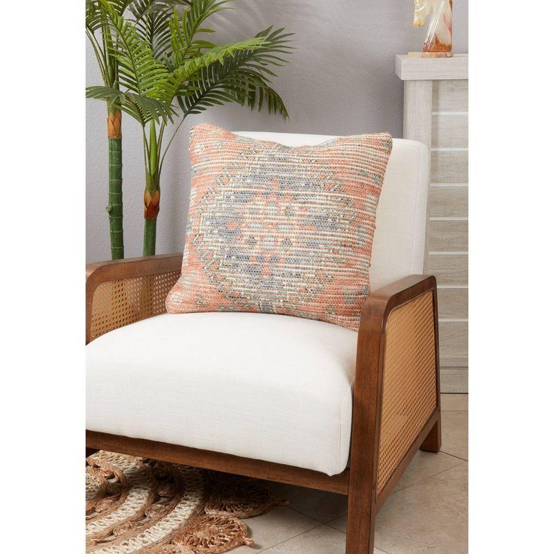 Bohemian Multicolor Cotton Chindi Throw Pillow Cover 20"