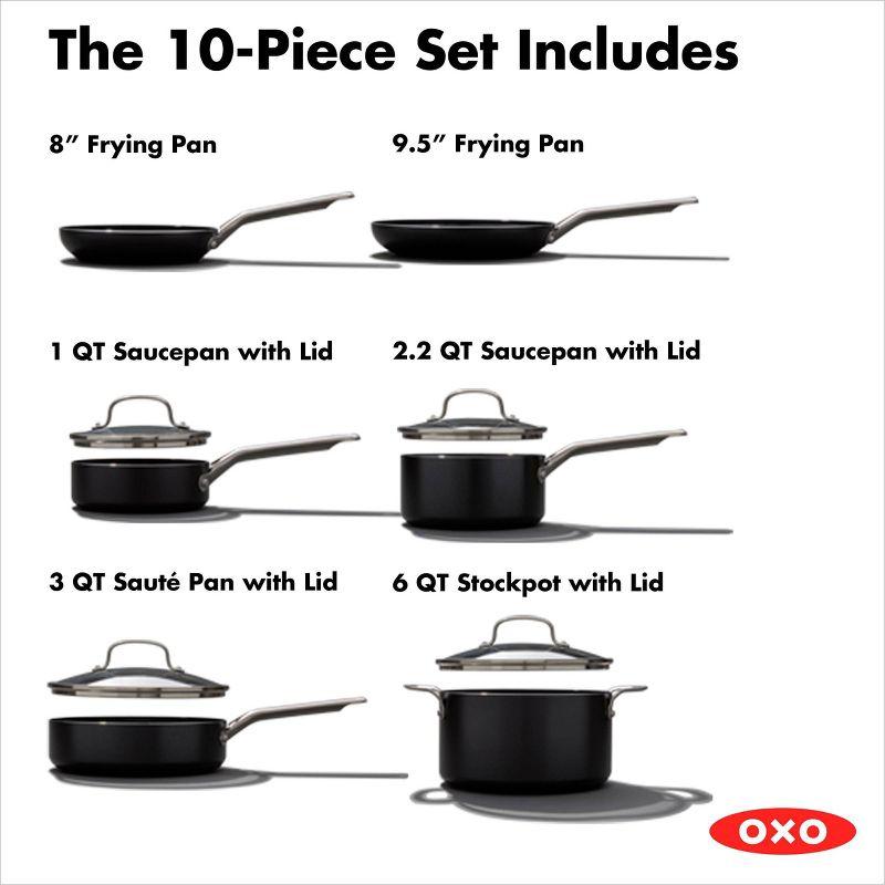 OXO OXO Agility Ceramic Nonstick 10 Piece Cookware Set