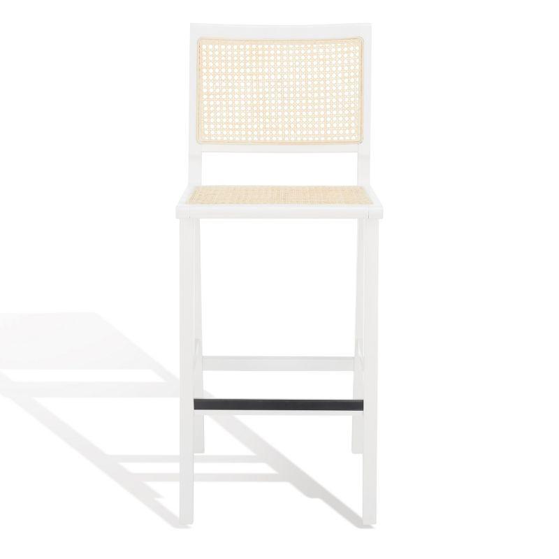 Hattie French Cane Barstool - SFV4140 - White/Natural - Safavieh Couture