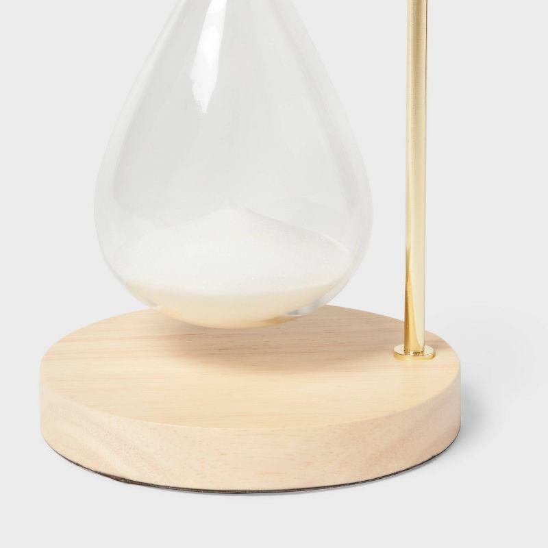 Decorative Hourglass with Rubber Wood Stand Natural Wood - Threshold™: Indoor Sand Timer Decorative Object