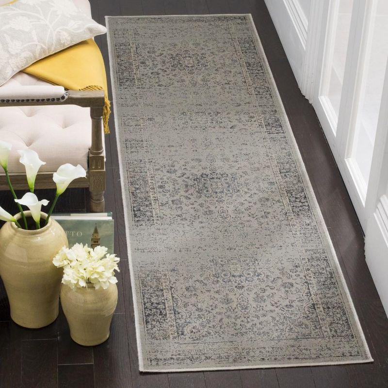 Vintage VTG113 Power Loomed Indoor Skid-Resistant Runner Rug - Light Blue - 2'2"x8' - Safavieh