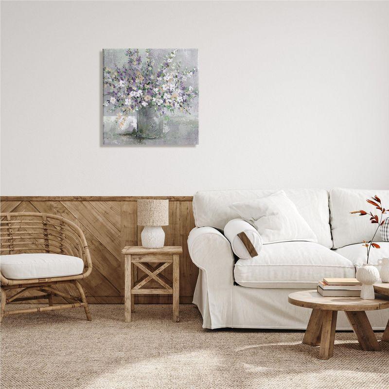 Stupell Purple Blossoming Aster Flower Bouquet Gallery Wrapped Canvas Wall Art