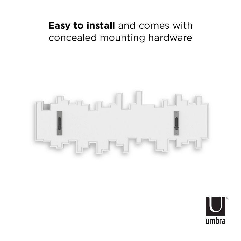 Umbra Sticks Multi Hook White: Wall Hooks, 5 Decorative Hooks, ABS Material, 25 lb Capacity, 19.38" Length, 5-Year Warranty